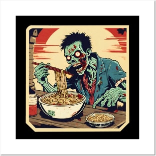 Zombie eat ramen Posters and Art